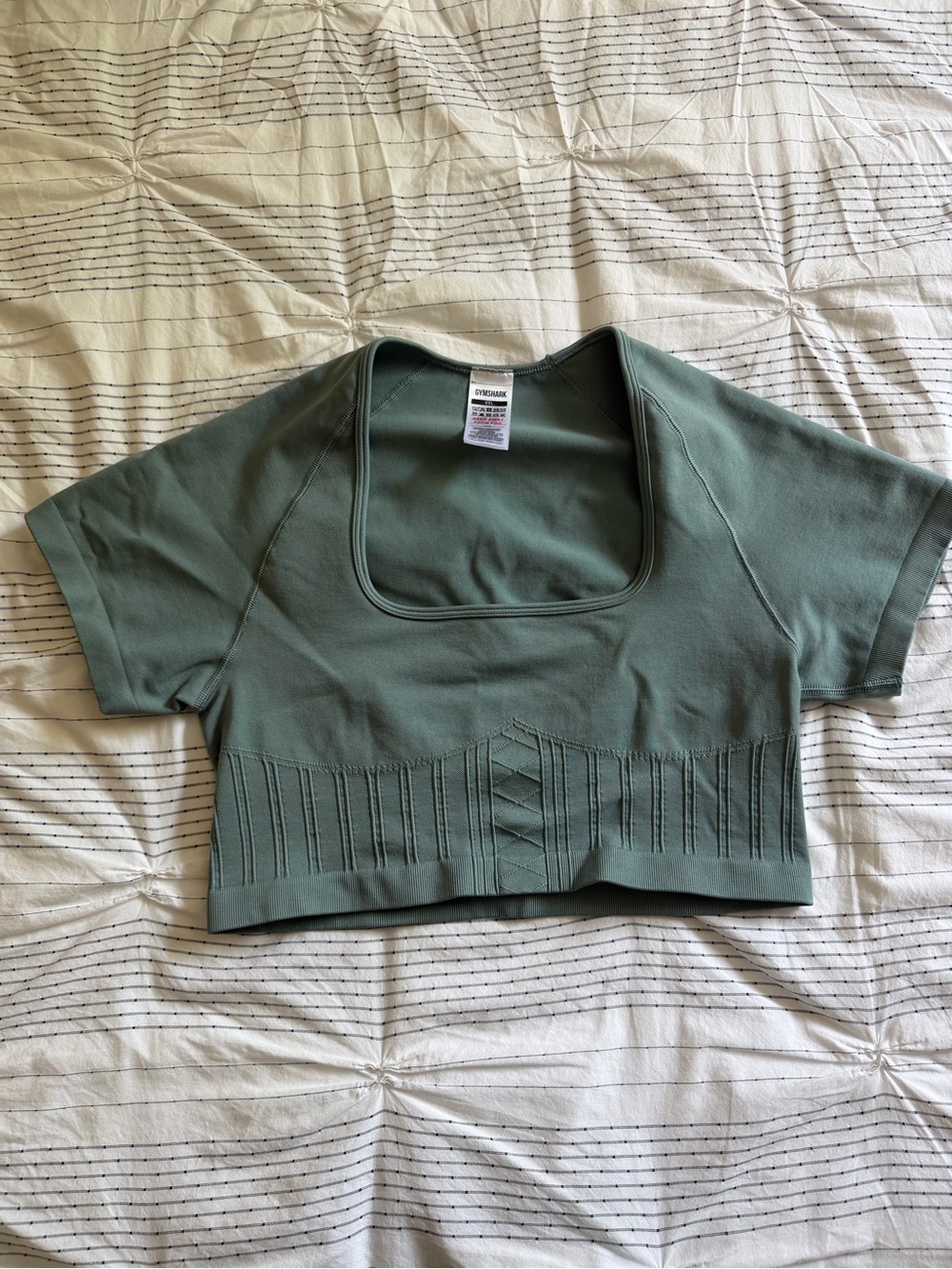 Gymshark Sage Green Ribbed Crop Top